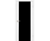 Двери Корфад Sanremo SR-01 Ясень Белый стекло черн